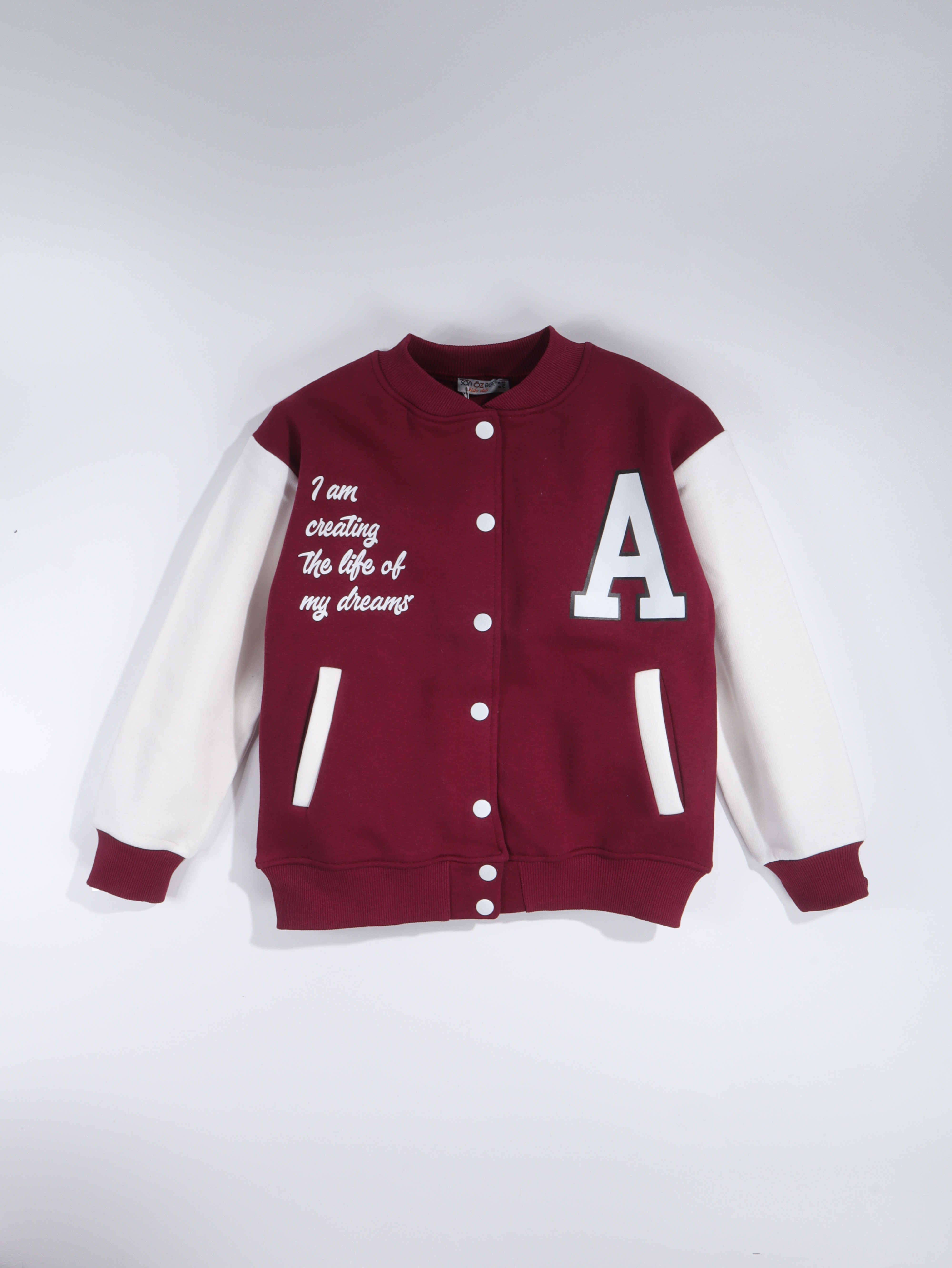 Bordo Unisex Çocuk Kolej Ceketi A | 8-12 YAŞ