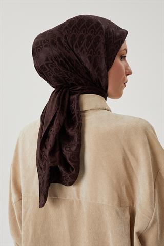 Acı Kahve D Desen Parlak Jakar Eşarp