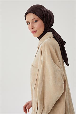 Acı Kahve D Desen Parlak Jakar Eşarp