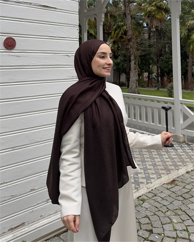 Acı Kahve Döngü Desen Jakar Şal