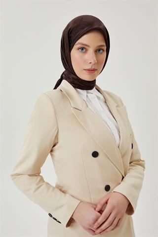 Acı Kahve G Desen Parlak Jakar Eşarp