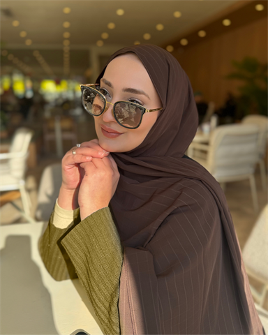Acı Kahve Minima Desen Kore Medine İpeği Şal