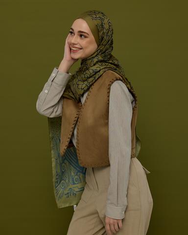 S-HAREM-72 Altın & Lacivert Harem Rüyası Desen Şal