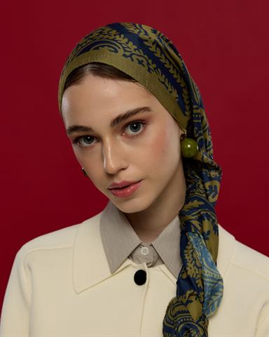 S-SULTANİ-72 Altın & Lacivert Sultani Desen Şal