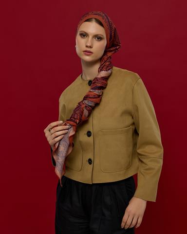 S-SULTANİ-28 Amber & Patlıcan Sultani Desen Şal