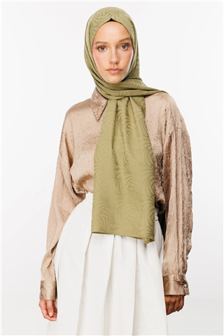 Soft Yeşil Artemis Desen İpeksi Jakar Şal