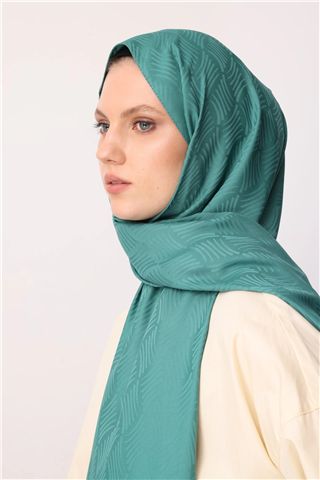 Mint Yeşili Aura Desen İpeksi Jakar Şal