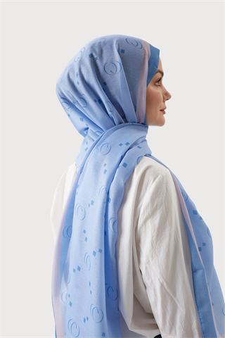 Baby Blue COCO Desen Şal