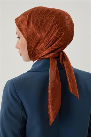 Bakır D Desen Parlak Jakar Eşarp