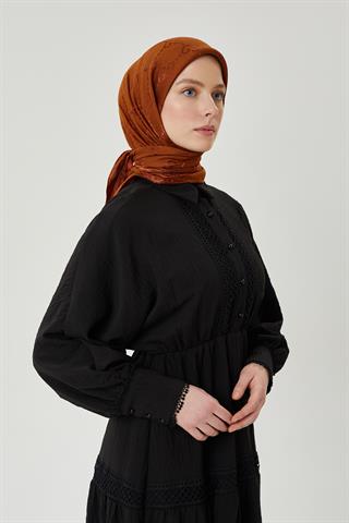 Bakır G Desen Parlak Jakar Eşarp