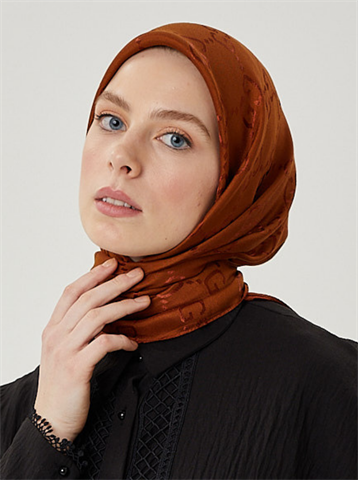 Bakır G Desen Parlak Jakar Eşarp