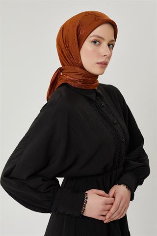 Bakır G Desen Parlak Jakar Eşarp