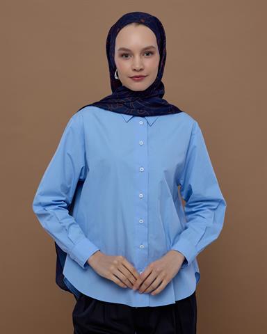 S-EFSUNLU-79 Bakır & Gece Laciverti Efsunlu Desen Şal