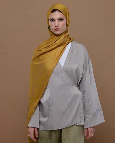 S-EFSUNLU-48 Bal Revanı & Kumral Toprak Efsunlu Desen Şal