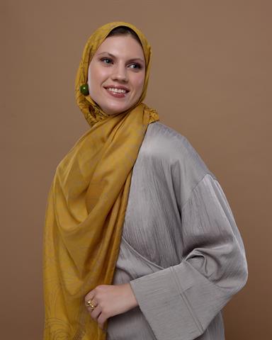 S-EFSUNLU-48 Bal Revanı & Kumral Toprak Efsunlu Desen Şal