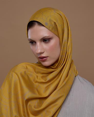 S-EFSUNLU-48 Bal Revanı & Kumral Toprak Efsunlu Desen Şal