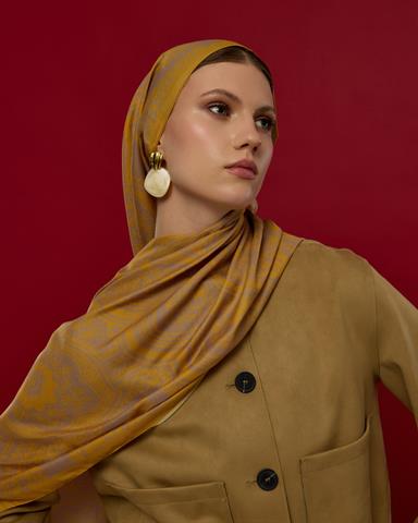 S-SULTANİ-48 Bal Revanı & Kumral Toprak Sultani Desen Şal