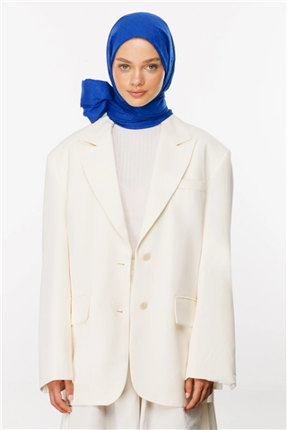 Saks Mavi Bambu Jakar Şal