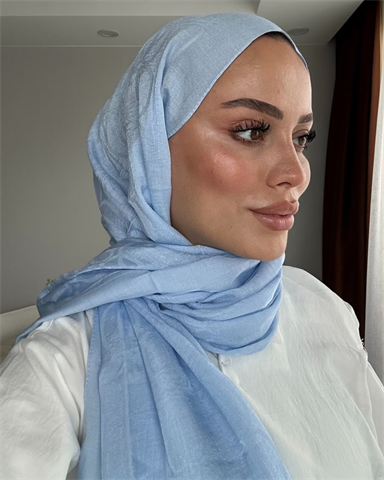 Bebe Mavi Imannoor Aura Desen Pamuk Jakar Şal