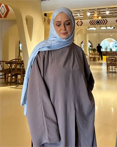 Bebe Mavi Imannoor Küçük Dama Desen Pamuk Jakar Şal