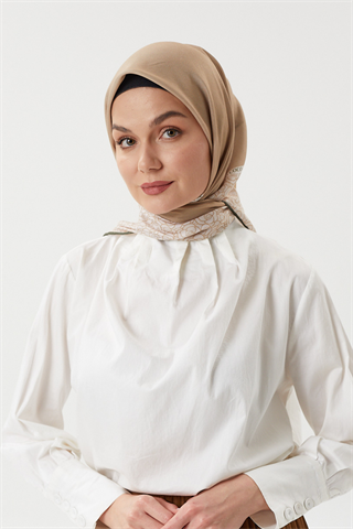 Bej - Paris Pamuk Eşarp