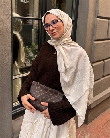 Bej Revan Desen Jakar Şal