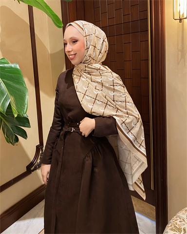 Bej Royal Vual İpek Şal