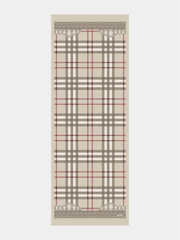 Bej Tartan Desen Şal 