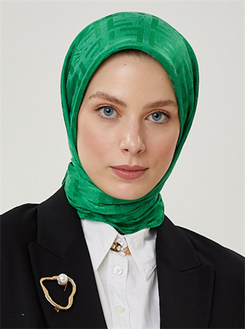 Benetton F Desen Parlak Jakar Eşarp