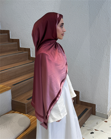 Bordo Degrade Desen Şal 