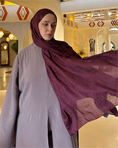 Bordo Imannoor Küçük Dama Desen Pamuk Jakar Şal