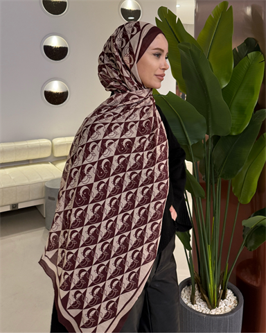Bordo Legacy Vual İpek Şal