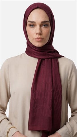 Bordo Nova Desen Jakar Şal