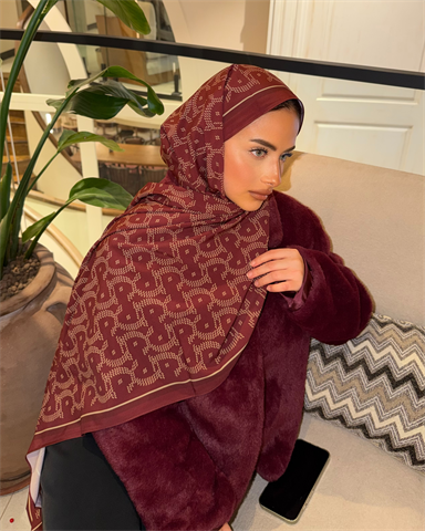Bordo Select Vual İpek Şal