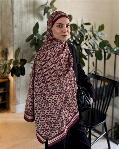 Bordo Signature Vual İpek Şal