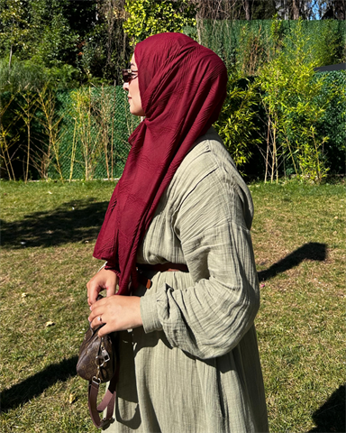 Bordo Terra Müslin Şal