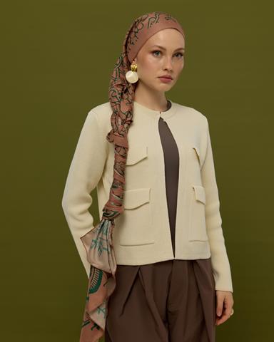 S-HAREM-20 Bronz Şafak & Orman Yeşili Harem Rüyası Desen Şal