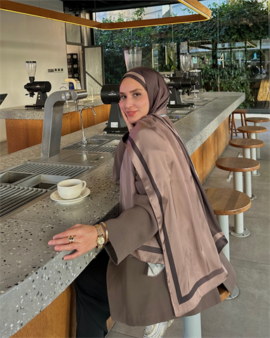 Brown Degrade Desen Şal 