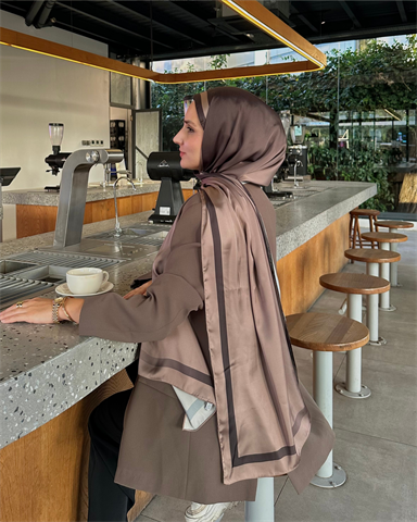 Brown Degrade Desen Şal 