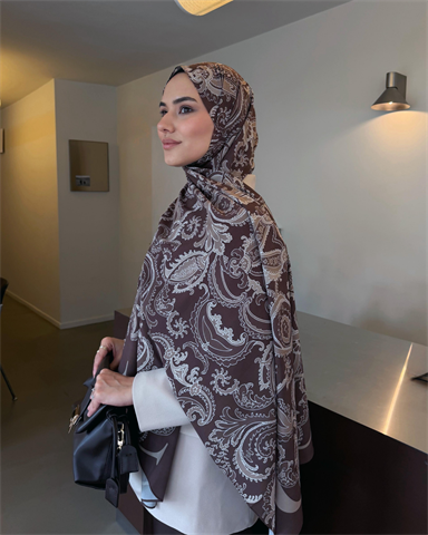 Eslemin Acı Kahve Deva Desen Pamuk Vual Şal Tercihi