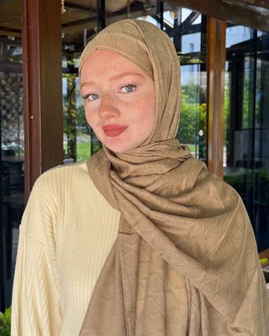 Koyu Vizon Baklava Lyocell Bambu Jakar Şal