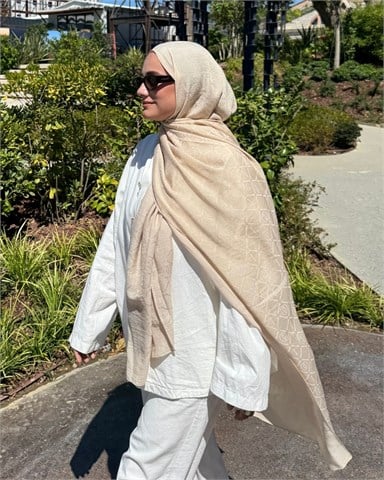 Ceviz Imannoor Matris Desen Pamuk Jakar Şal