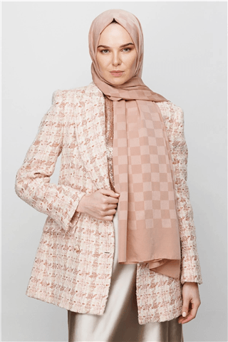 Rose Dama Desen İpeksi Jakar Şal