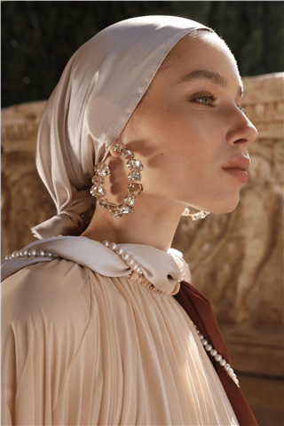 Krem Diamond Aura Şal