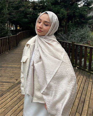 Ekru Triya Desen Jakar Şal