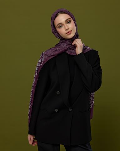 S-SARAYLI-01 Erguvani & Leylak Saraylı Desen Şal