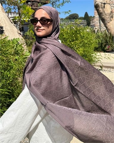 Fil Dişi Imannoor Matris Desen Pamuk Jakar Şal