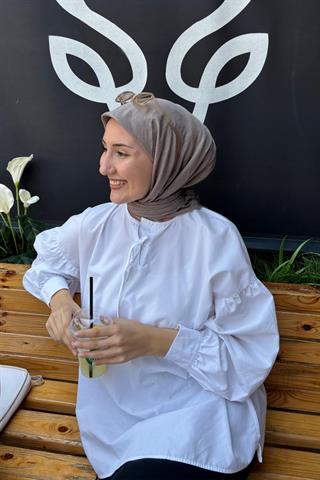 Fil Dişi Zikzak Lyocell Bambu Jakar Eşarp