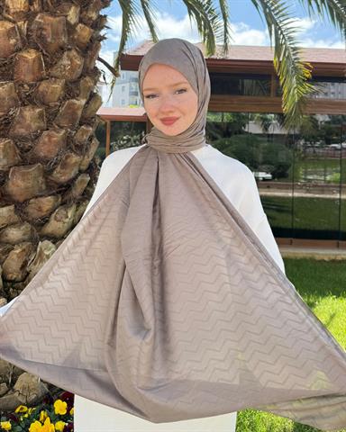 Fil Dişi Zikzak Lyocell Bambu Jakar Şal