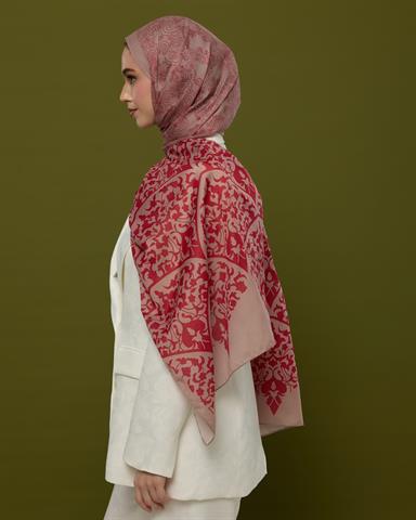 S-SARAYLI-10 Fildişi & Gülkurusu Saraylı Desen Şal
